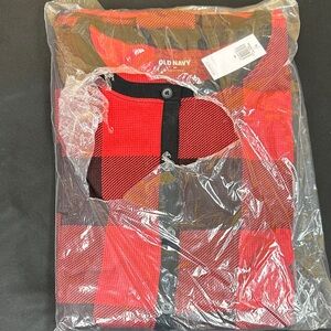 Old Navy Red and Black Checkered Thermal one piece pajamas plus size 2X new